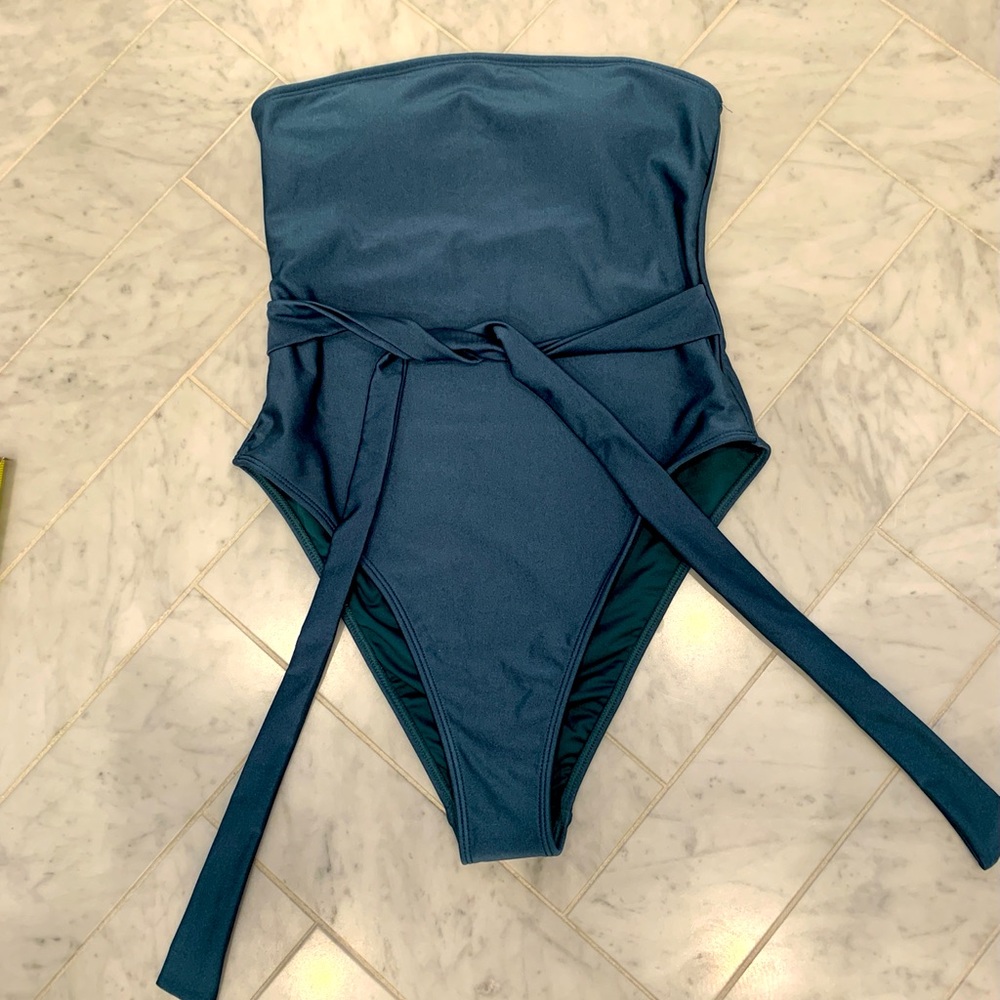 Forever 21 - teal one-piece high-cut Swimsuit NWOT
